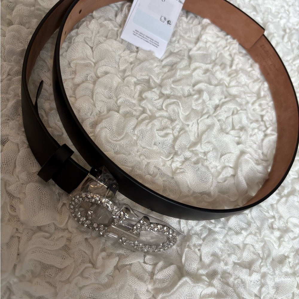 Salvatore Ferragamo Black Leather Belt with Silver Buckle - Picture 3 of 4